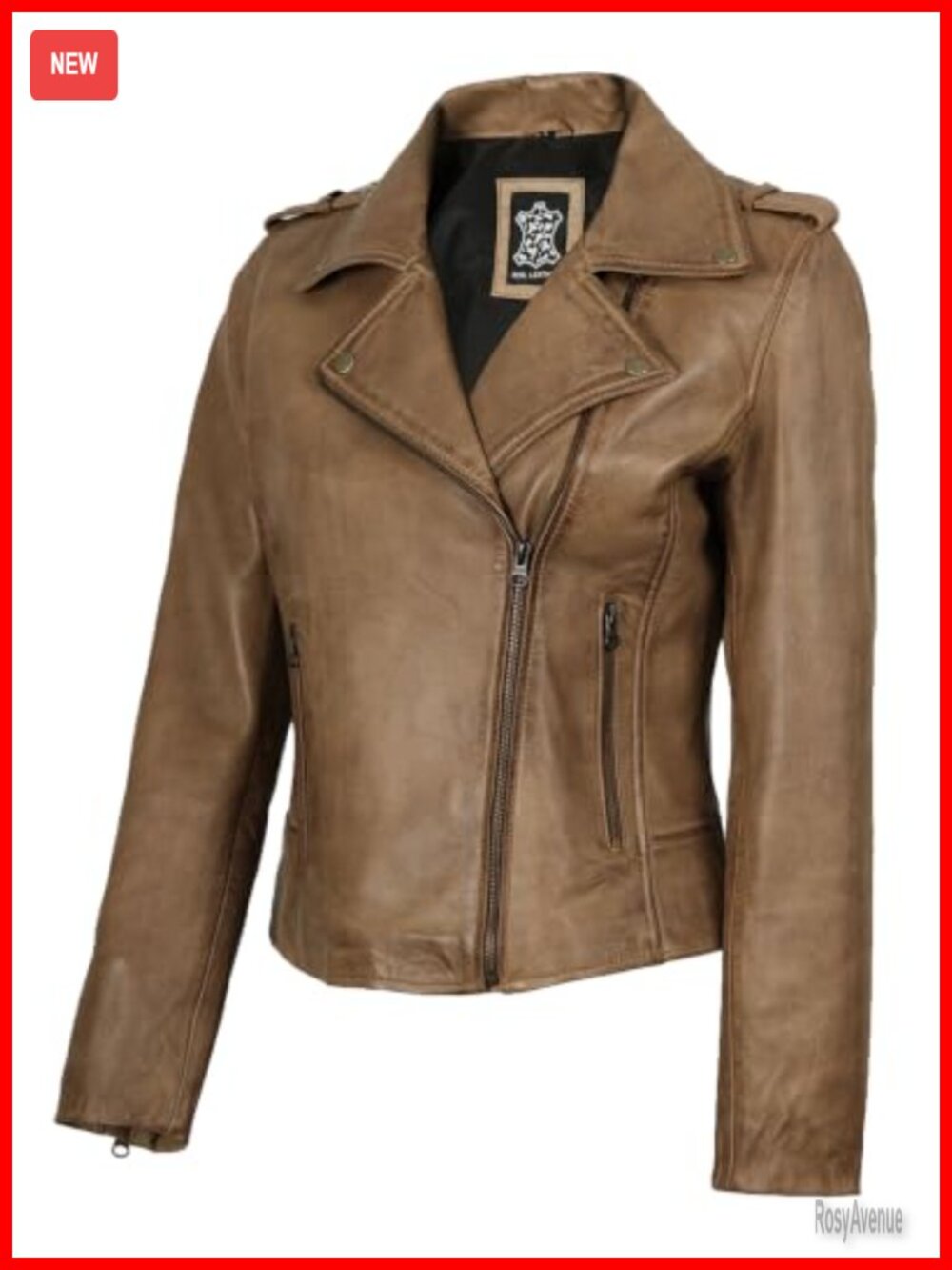 Lambskin Leather Jacket Womens Asymmetrical Moto Biker Coat